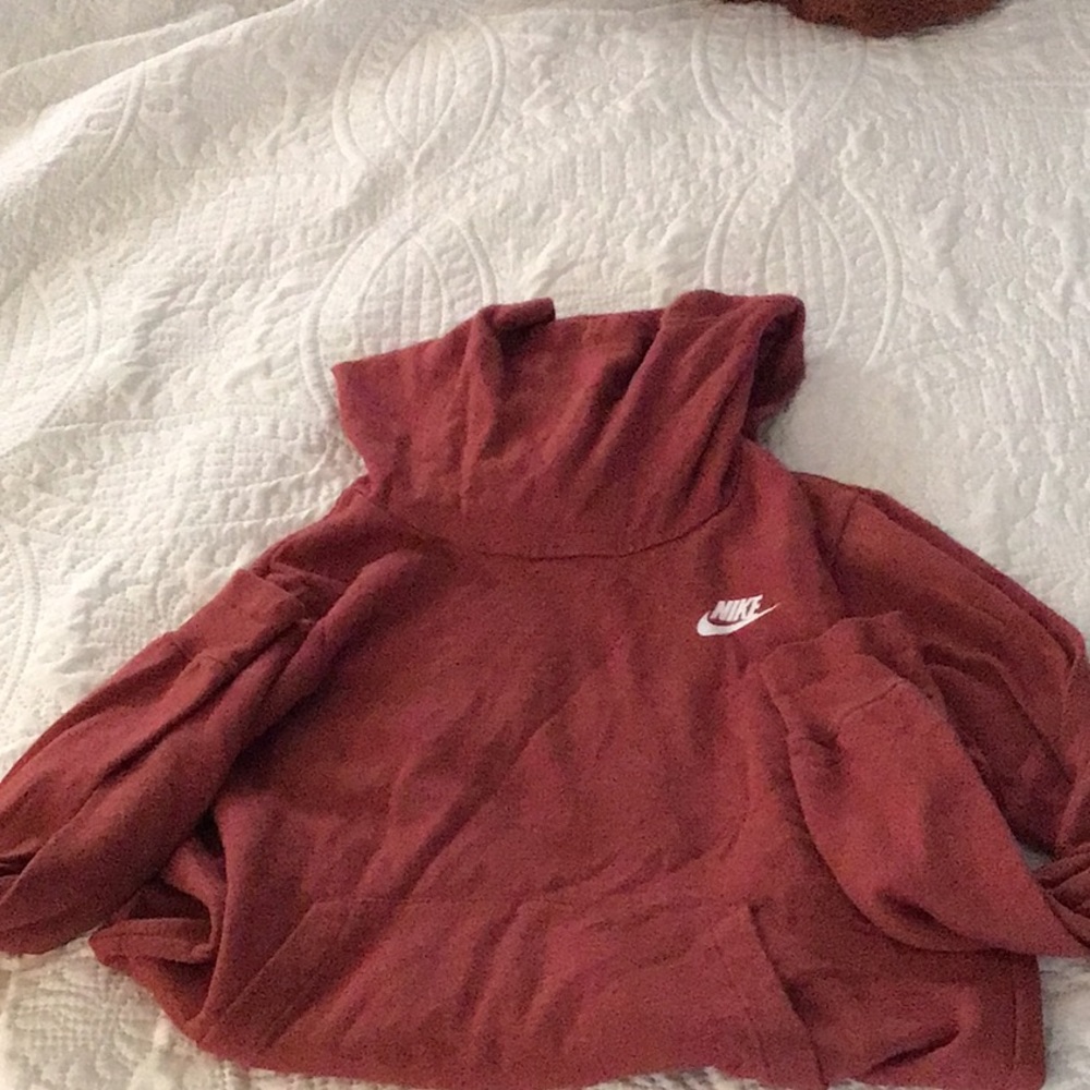 Red Nike Hooded Sweatshirt